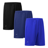 Kit 3 Shorts Masculino Calção Plus Size Elite Futebol