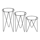 Kit 3 Suporte Tripé Ferro P/ Vaso De Chão 25 Cm Reforçado