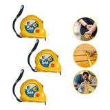 Kit 3 Trena 5 Metros De Aço Com Trava Profissional 5m X 19mm