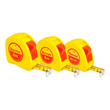 Kit 3 Trena De Bolso 3m 5m 8m Starrett Amarela
