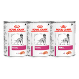 Kit 3 Un. Ração Úmida Royal Canin Veterinary Renal Cães 410g