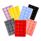Kit 3 Un Formas De Gelo Sortidos Silicone 15 Cubos Com Tampa