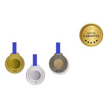 Kit 30 Medalhas Aço 55mm Lisa - Ouro Prata Bronze