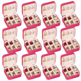 Kit 30 Mini Porta Joia Bijuteria Anel Cordão Brincos Cor Rosa 02