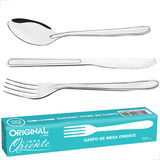 Kit 36 Facas 36 Garfos 36 Colheres De Mesa Aço Inox Original