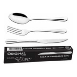 Kit 36 Pcs Euro Garfo Faca Colher De Mesa Original Inox