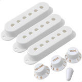 Kit 3x Capa Captador Guitarra, 3x Knob, 1x Knob Sel