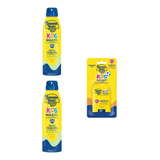 Kit 3x Protetor Spray 100fps Banana Boat Kids + Stick 50 Fps