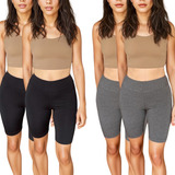 Kit 4 Bermudas Ginástica Caminhada Corrida Academia Cós Alto
