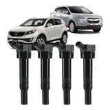 Kit 4 Bobina De Ignição Sportage Ix35 2.0 Flex 2013 À 2016