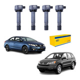 Kit 4 Bobinas De Ignição Honda Civic / Crv / Accord 1.8