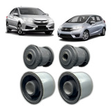 Kit 4 Bucha Bandeja Balança Dianteira Honda Fit City 09/15