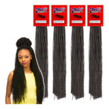 Kit 4 Cabelo Micro Zizi Miojinho, Kanekalon Crochet 60cm