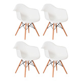 Kit 4 Cadeiras Eames Com Braço Para Sala De Jantar Cozinha. Estrutura Da Cadeira Branco