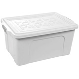 Kit 4 Caixa Organizadora Multiuso Container 70 Litros Cor Branco