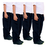 Kit 4 Calças Infantil De Tactel Uniforme Escolar Atacado