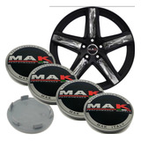 Kit 4 Calotinha Miolo Tampa Centro Roda Mak Italy Tsw Preto