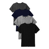 Kit 4 Camisetas Camisas Masculina Big Plus Size Lisa Básica