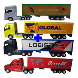 Kit 4 Carretas Miniatura-scania, Volvo, Man E Kenworth E1:64