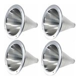 Kit 4 Cones Corneta De Alumínio Boca De Corneta D250 X Rosca