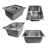 Kit 4 Cuba 4 Tampa Gastronômica De Inox Gn 1/2 150mm Buffet