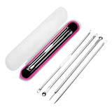Kit 4 Curetas Remoção E Extração De Cravos E Espinhas Bcmed
