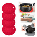 Kit 4 Descanso De Panela Silicone Protetor De Mesa