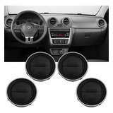 Kit 4 Difusor Saida Ar Gol Voyage G4 G5 G6 Preto Aro Prata