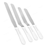 Kit 4 Espátulas Grande Em Aço Inox Confeiteiro Decorar Bolos