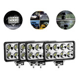 Kit 4 Farol Milha Retang Led Compatível Scania 112 113 Volvo