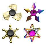 Kit 4 Fidget Hand Spinners Metal Multicoloridos Dos Raros 
