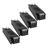 Kit 4 Fonte Chaveada 5a 60w 12v P/ Fita Led Som Capa Preta