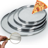 Kit 4 Formas De Pizza 25 30 35 40cm Borda Reforçada Alumínio