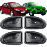 Kit 4 Maçanetas Interna Renault Clio Megane Scenic Symbol