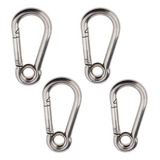 Kit 4 Mosquetão Inox Trava Automática 7mm X 70mm Com Olhal