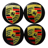 Kit 4 Pçs Emblema Adesivo Auto Colante Porsche 51mm / 5,1cm