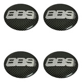 Kit 4 Pçs Emblema Adesivo Roda Bbs 55mm 5,5cm Vermelho