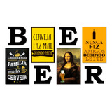 Kit 4 Placas Decorativas Bebidas Cervejas C/ Letras Beer