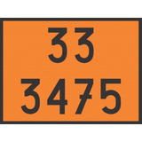 Kit 4 Placas Numerologia Laranja Onu 33 3475 Carga Perigosa