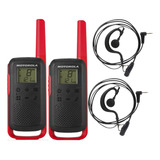 Kit 4 Radio Comunicador Motorola T210br Ht E Fone Ouvido Ptt