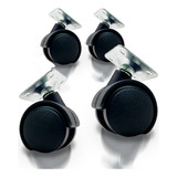 Kit 4 Rodizio 40mm Anti Risco Moveis Caixa De Som Giratória