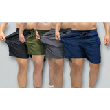Kit 4 Short Academia Masculino Praia C/ Lycra Tactel Bermuda