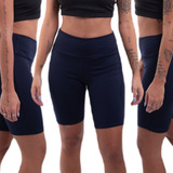 Kit 4 Shorts Legging Longo Acima Do Joelho Feminino Suplex