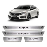 Kit 4 Soleira Aço Inox Escovado Civic G7 G8 G9 G10 Todos