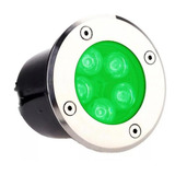 Kit 4 Spot Balizador 5w Verde Led Embutir Blindado Chão Piso