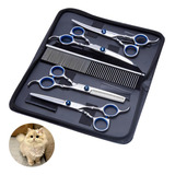 Kit 4 Tesouras Banho Tosa Pet Cães Shop Profissionais
