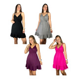 Kit 4 Vestido Alcinha Premium Gravida Roupa Amamentação