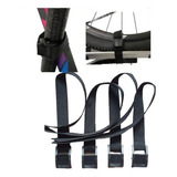 Kit 4 Wrap Fita Velcro Cinta Bike P/ Kit Reparo Pneu Pedal Cor Preto
