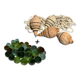 Kit 40 Bolinhas De Gude Com 4 Piões De Madeira E Fieiras 
