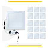 Kit 40 Led Plafon 12w Quadrado Embutir Slim 6000k